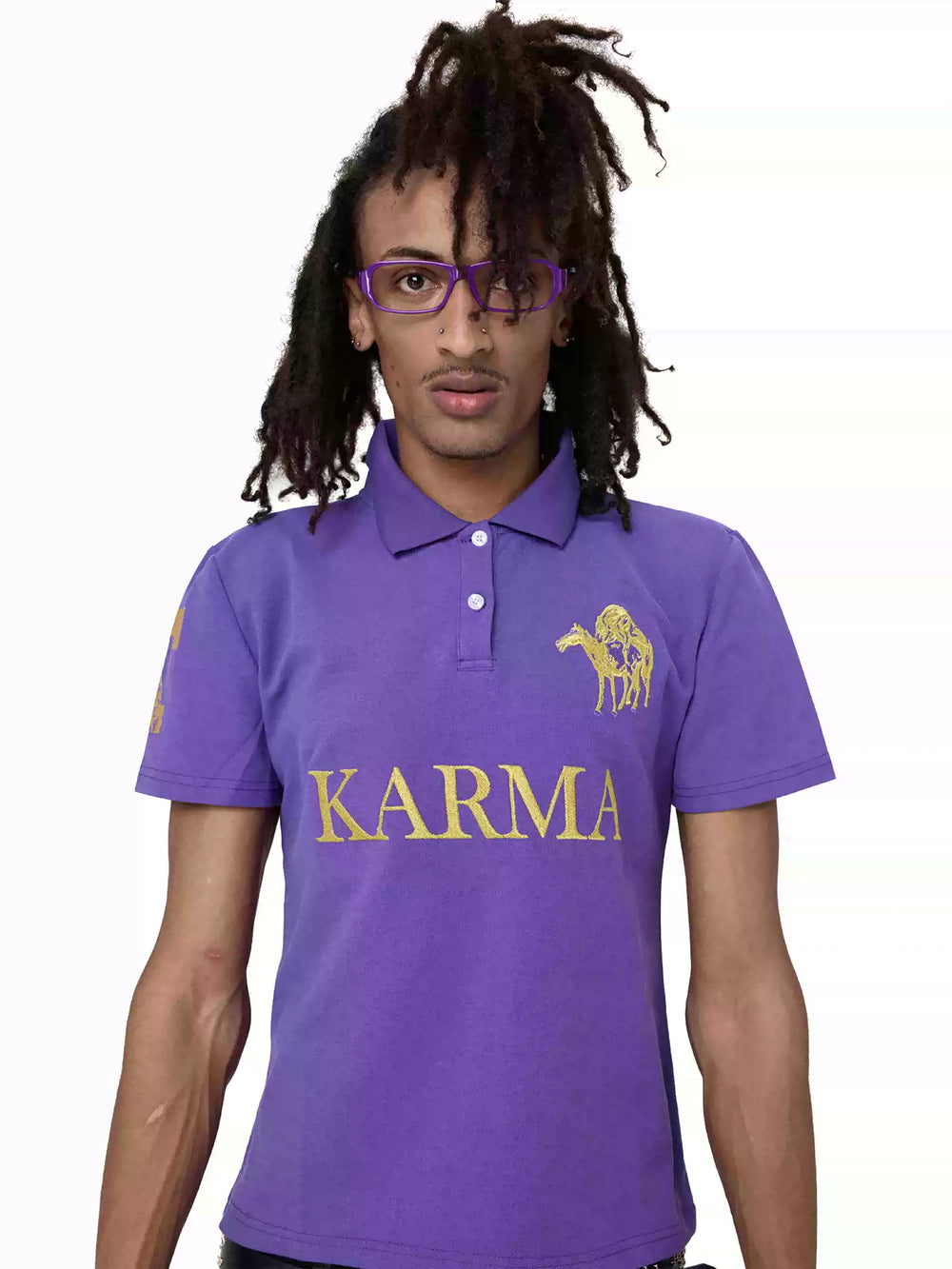 KARMANISTIC Embroidered and Printed Short Polo Shirt | Face 3 Face
