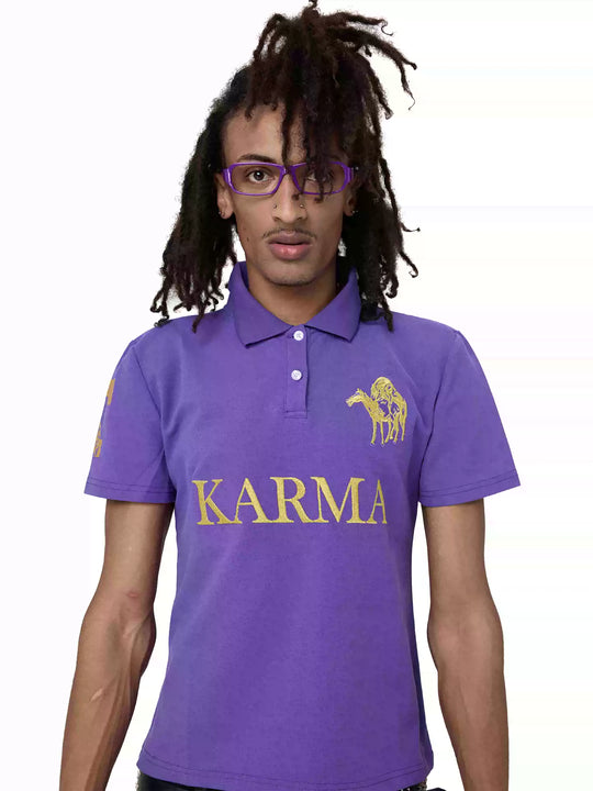 KARMANISTIC Embroidered and Printed Short Polo Shirt | Face 3 Face