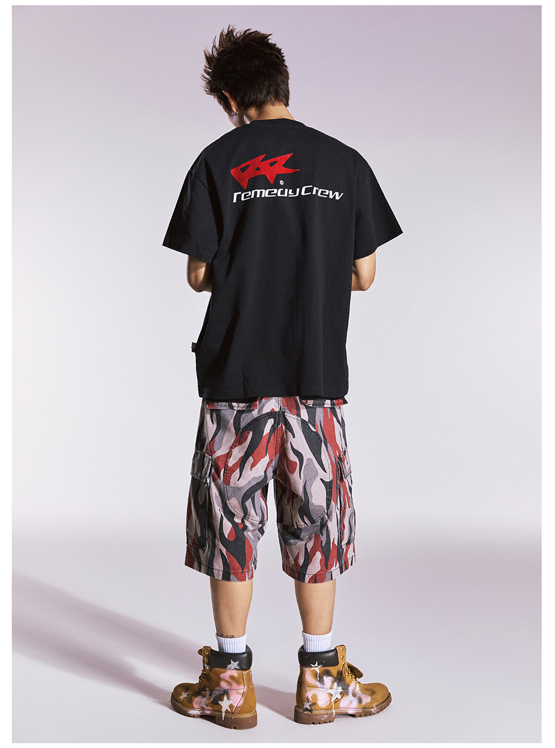 Remedy Flame Camouflage Work Cargo Shorts | Face 3 Face