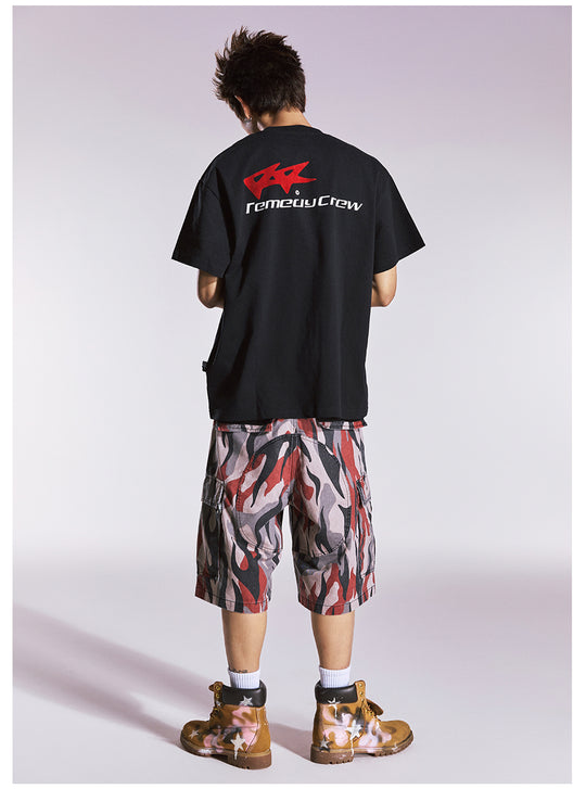 Remedy Flame Camouflage Work Cargo Shorts | Face 3 Face