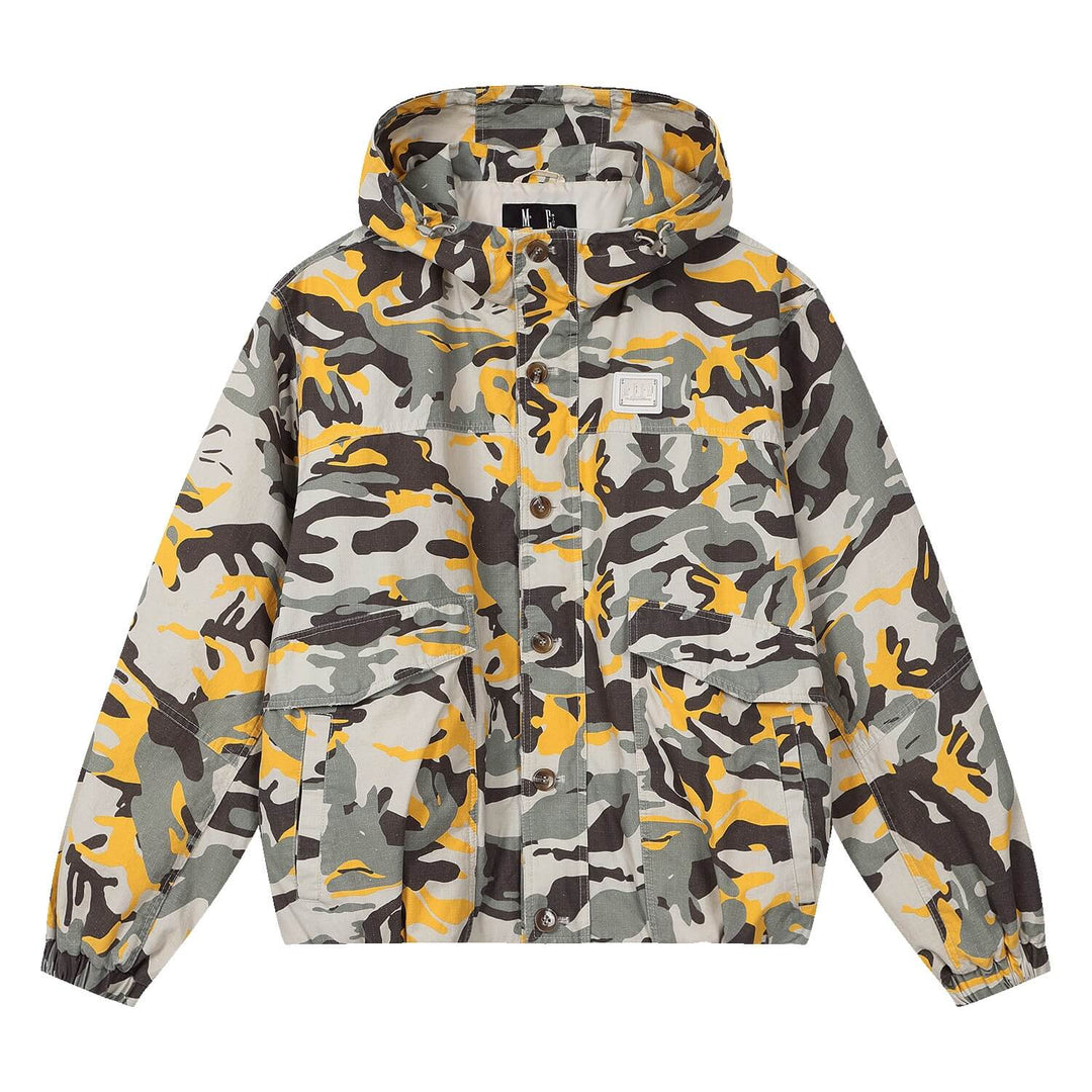 MEDM Custom Color Blocked Camo Hooded Jacket | Face 3 Face