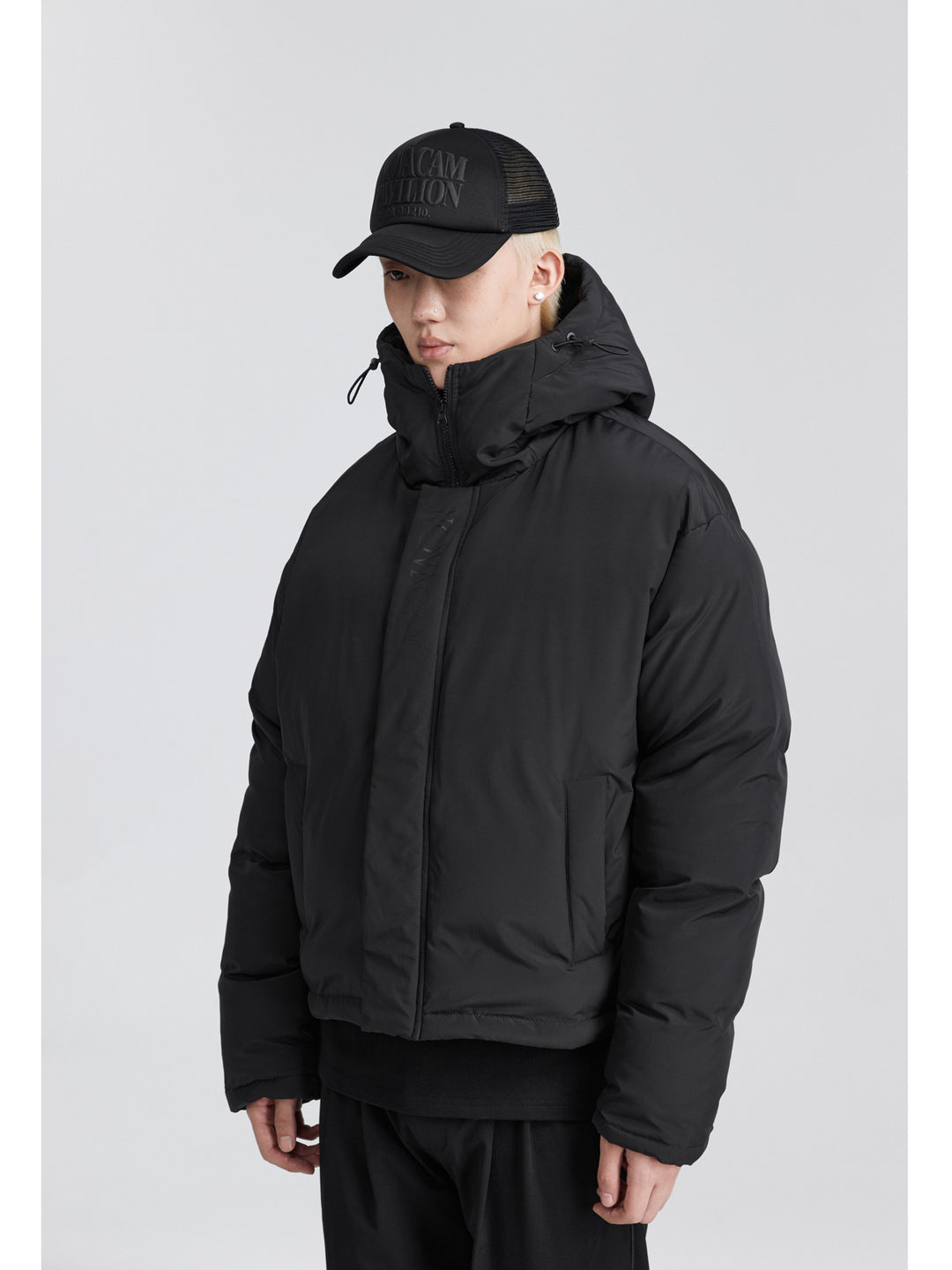 NOVACAM Logo Print Hooded Puffer Jacket | Face 3 Face