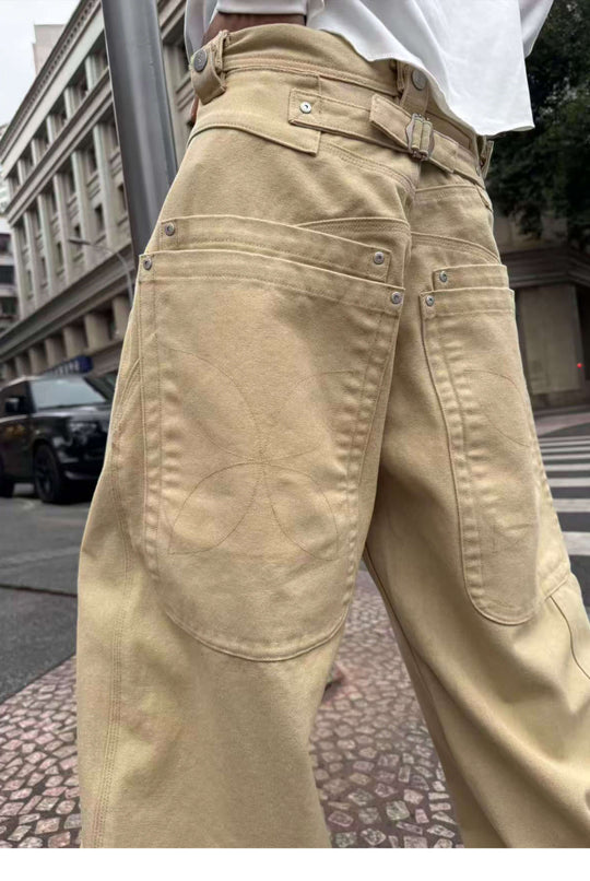 STEEPC Multi Layer Pocket Canvas Baggy Work Pants | Face 3 Face