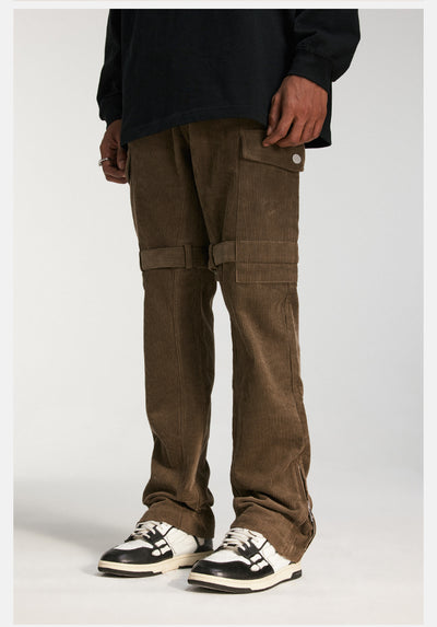 DICETINY Corduroy Leg Zip Work Cargo Jeans | Face 3 Face