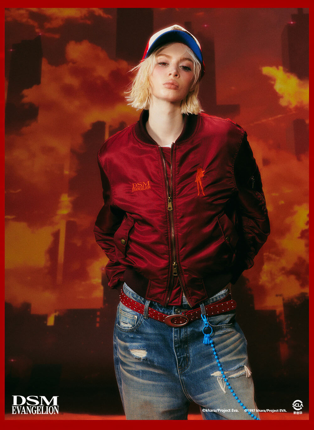 DSM x EVA Unit-02 Jacquard MA-1 Bomber Jacket | Face 3 Face