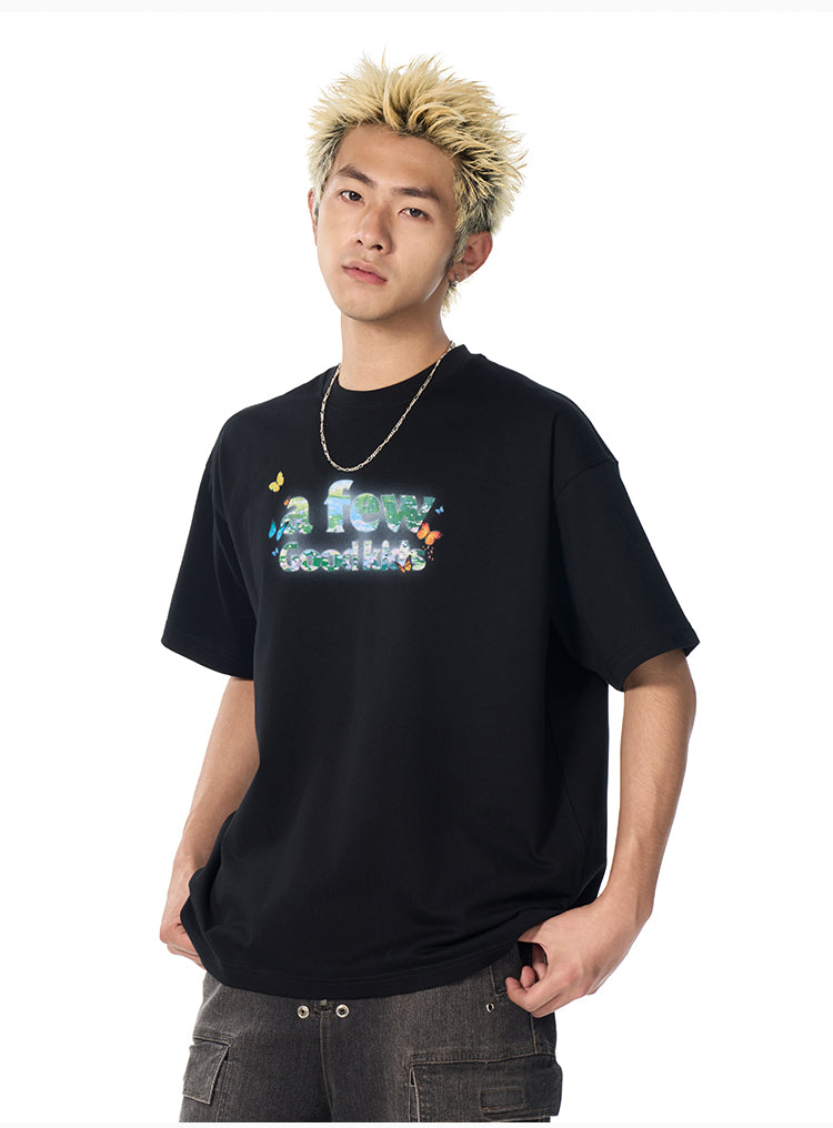 AFGK Floral Butterfly Logo Print Tee | Face 3 Face