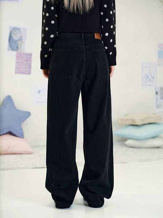 MEDM Leather Label Logo Embroidered Jeans | Face 3 Face