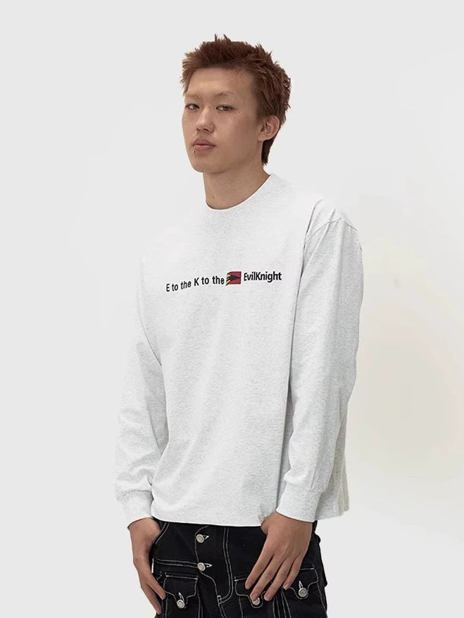 EVILKNIGHT(EK) Flag Logo Print Long Sleeve Tee | Face 3 Face