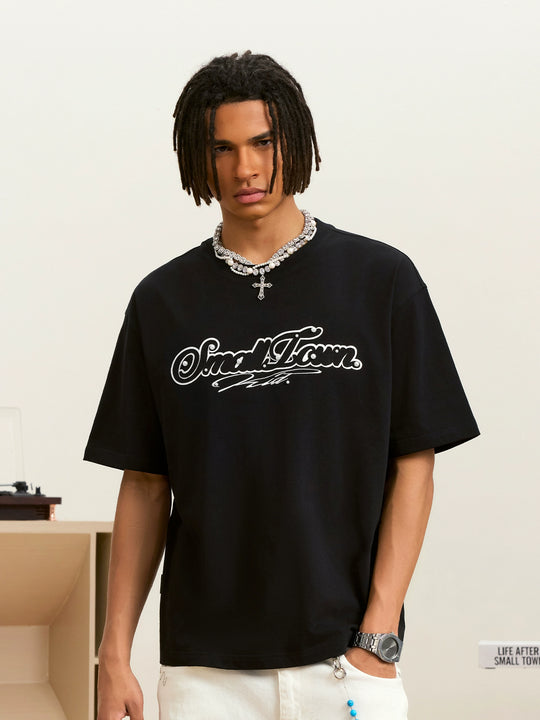 Small Town Kid Pearl Layered Embroidery Tee | Face 3 Face