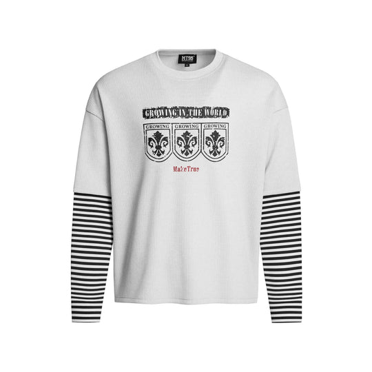F3F Select Layered Stripe Long Sleeve Waffle Tee | Face 3 Face