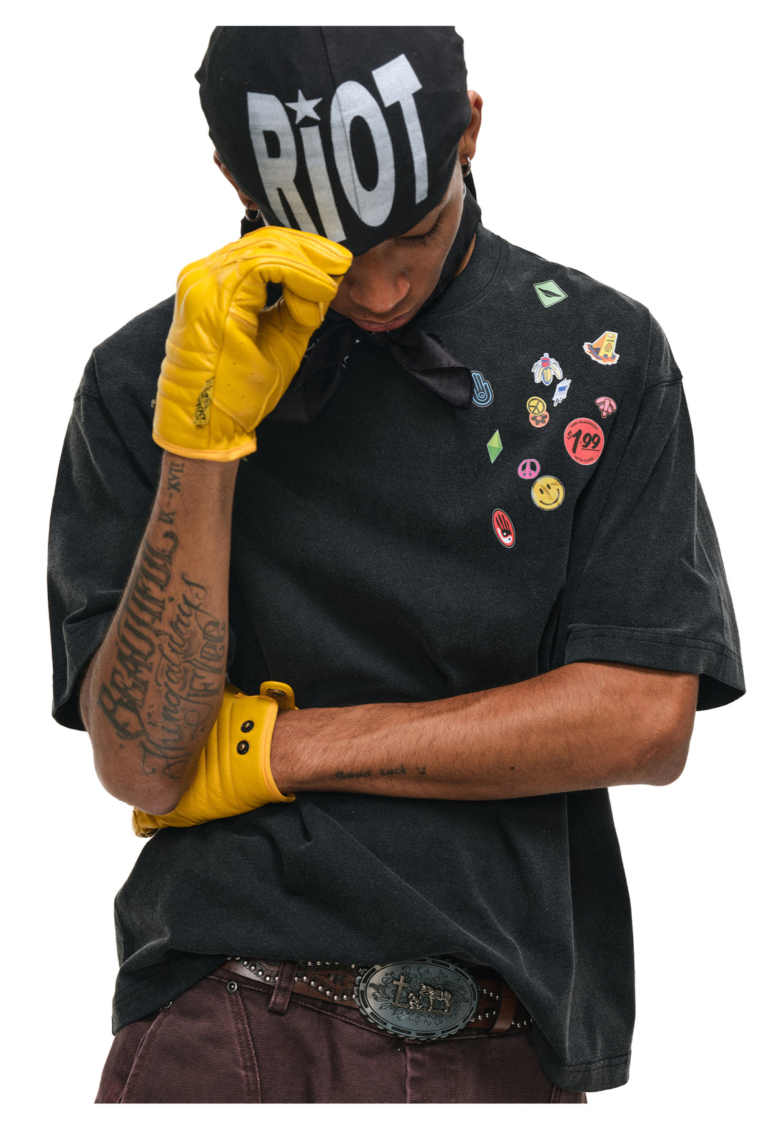 ANTIDOTE Sticker Print Washed Tee | Face 3 Face