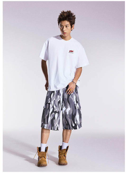 Remedy Flame Camouflage Work Cargo Shorts | Face 3 Face