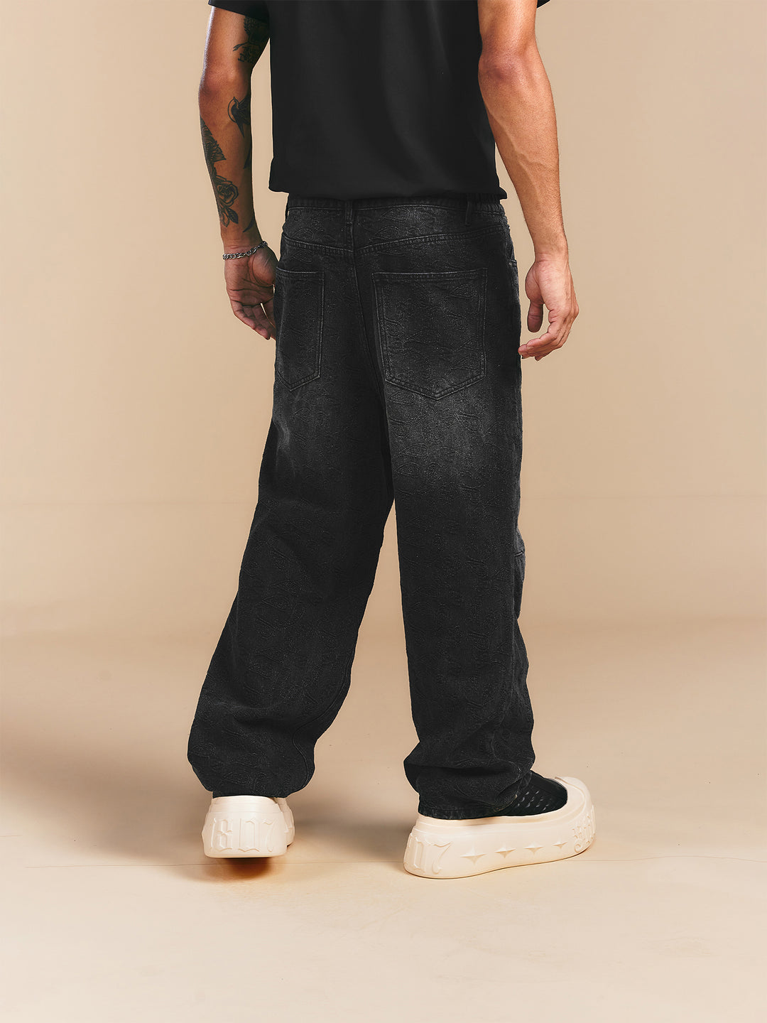 1807 Allover Paisley Washed Denim Jeans | Face 3 Face