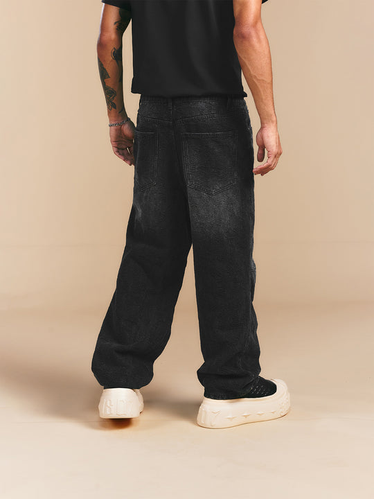 1807 Allover Paisley Washed Denim Jeans | Face 3 Face