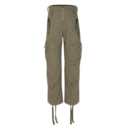 F3F Select Design Zipper Multi Pocket Pleated Work Cargo Pants