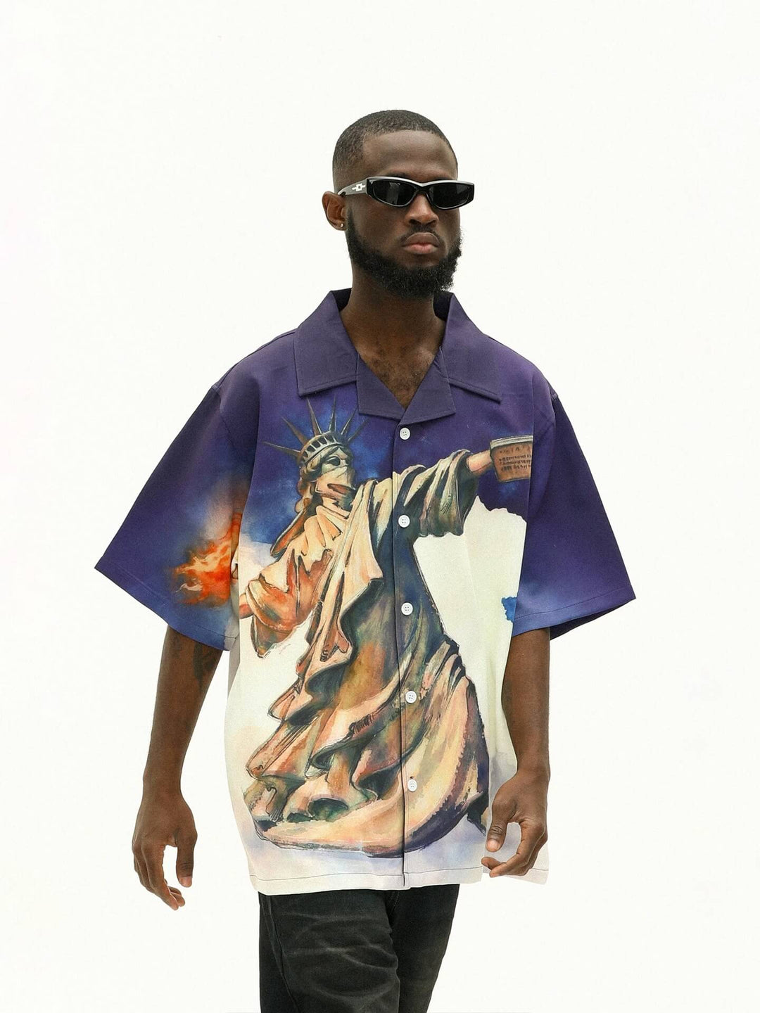 UNTILWERICH Statue of Liberty Graphic Short Sleeve Shirt | Face 3 Face