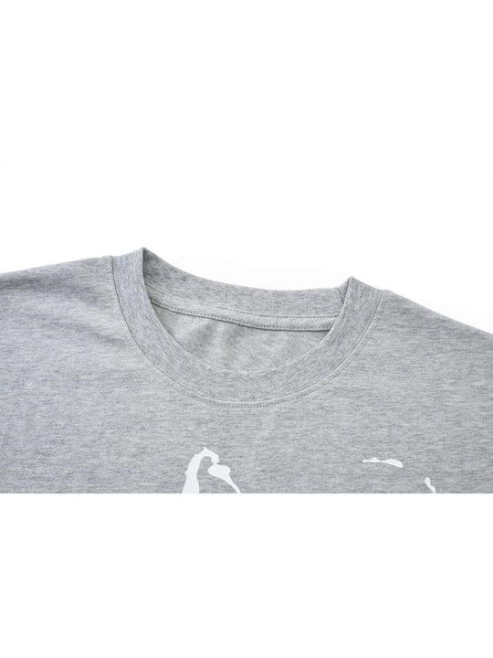 EVILKNIGHT(EK) Flocked Slogan Print Ink Splatter Short Sleeve Tee | Face 3 Face