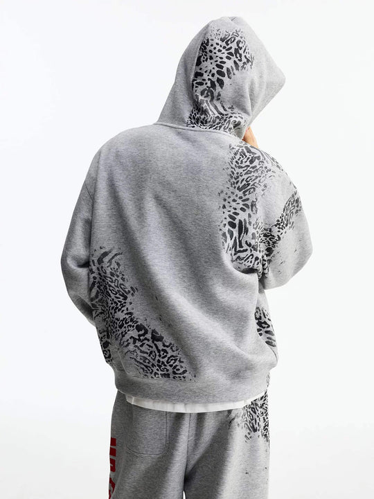 MEDM Leopard Print M Buckle Drawstring Hoodie | Face 3 Face