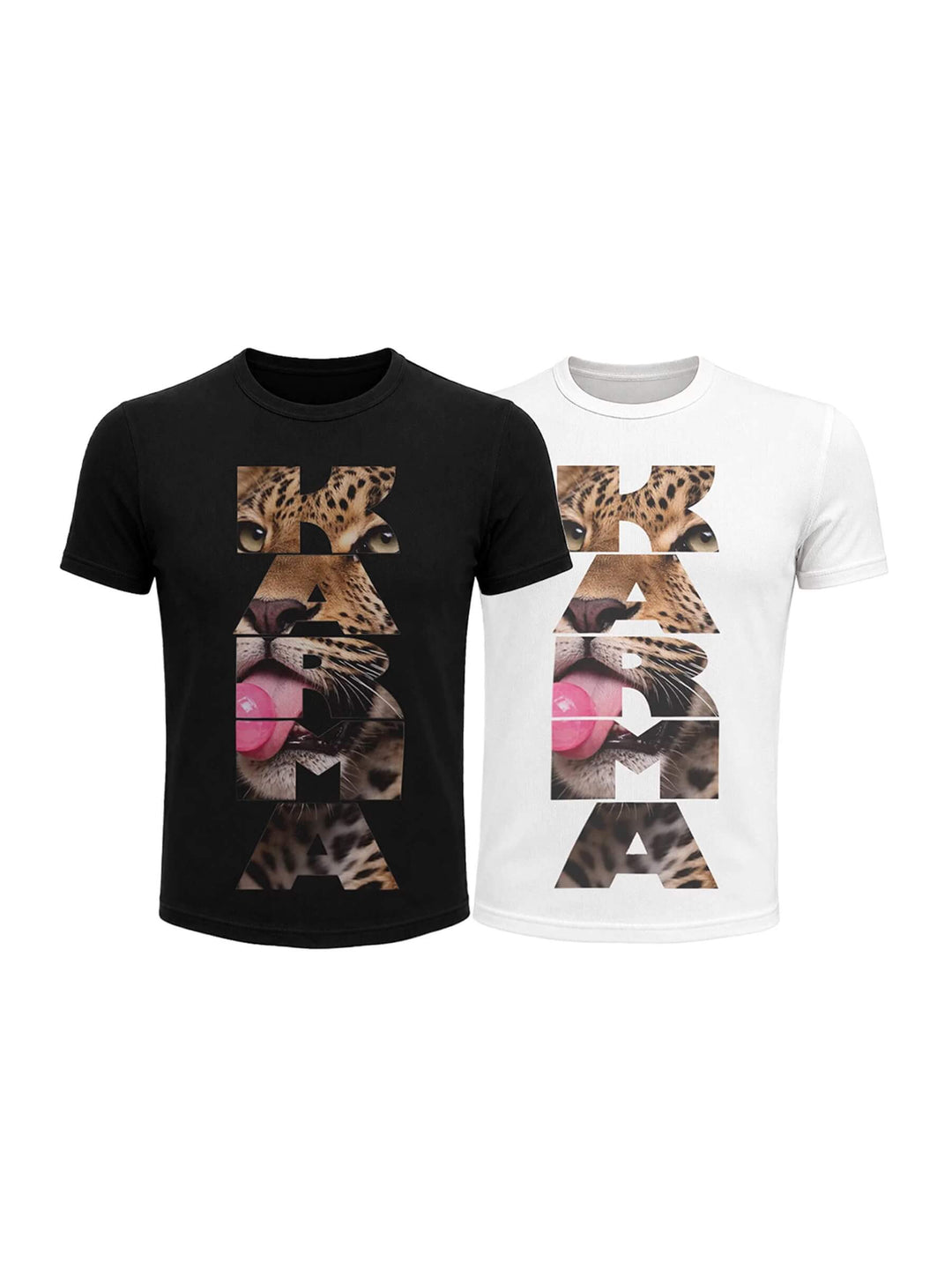 KARMANISTIC Cheetah Logo Print Short Sleeve Tee | Face 3 Face