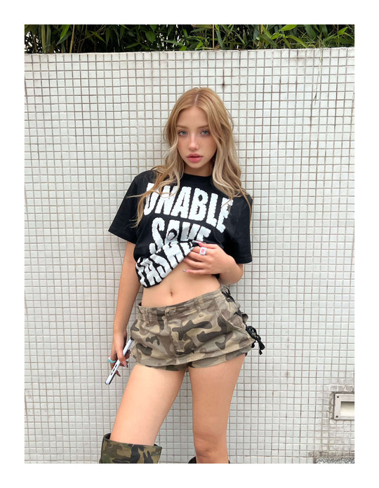 KARMANISTIC Rhinestone Slogan Print Tee | Face 3 Face