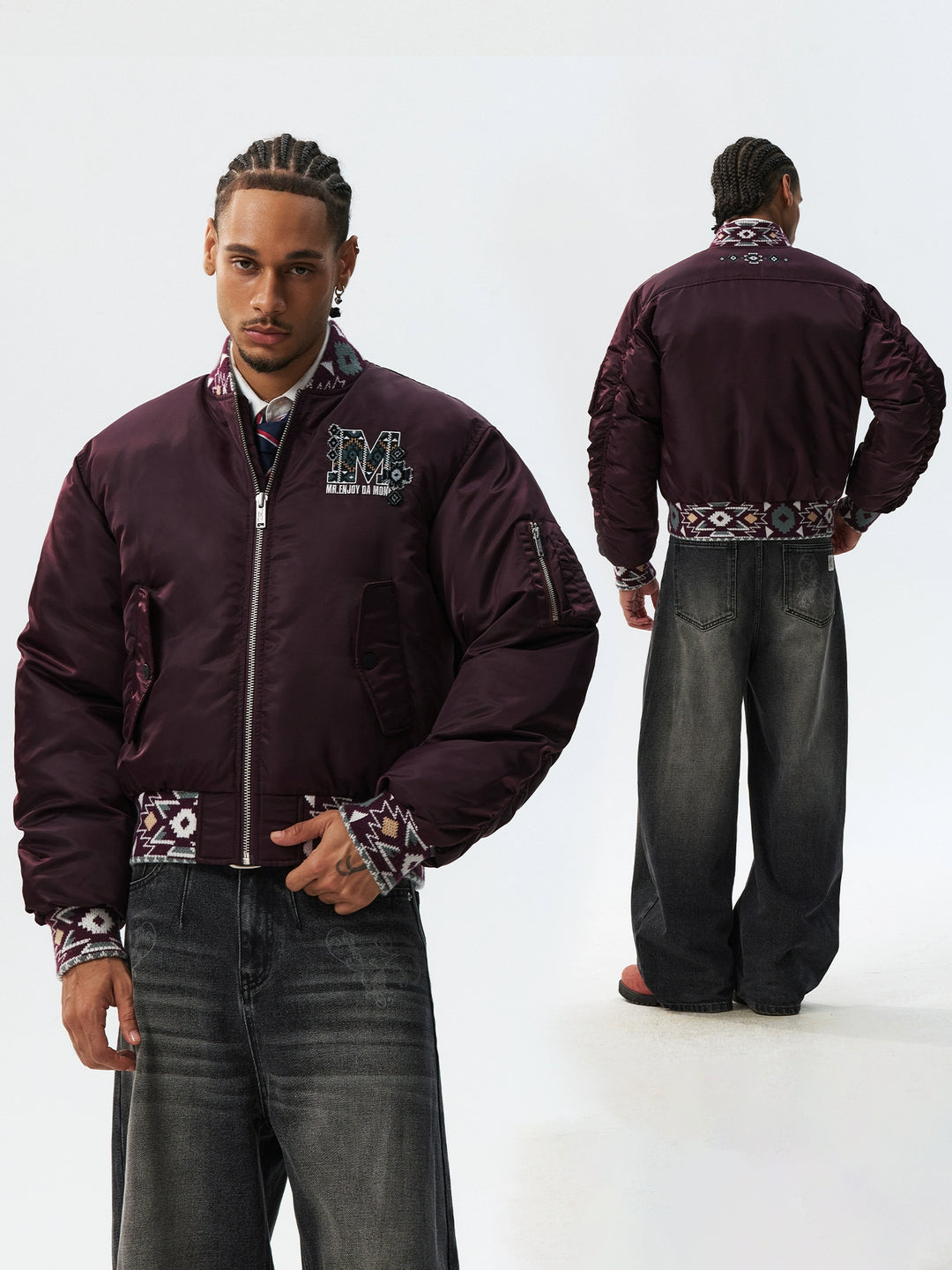 MEDM Ethnic Trim MA-1 Bomber Jacket | Face 3 Face