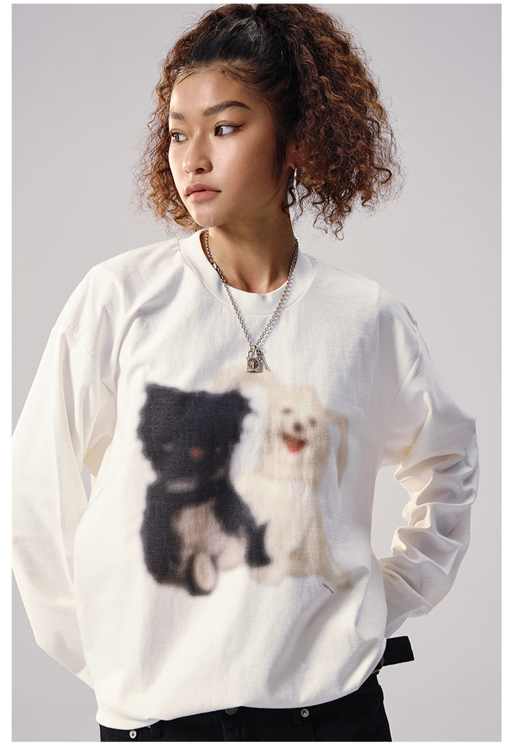 Remedy Puppy Print Long Sleeve Tee | Face 3 Face