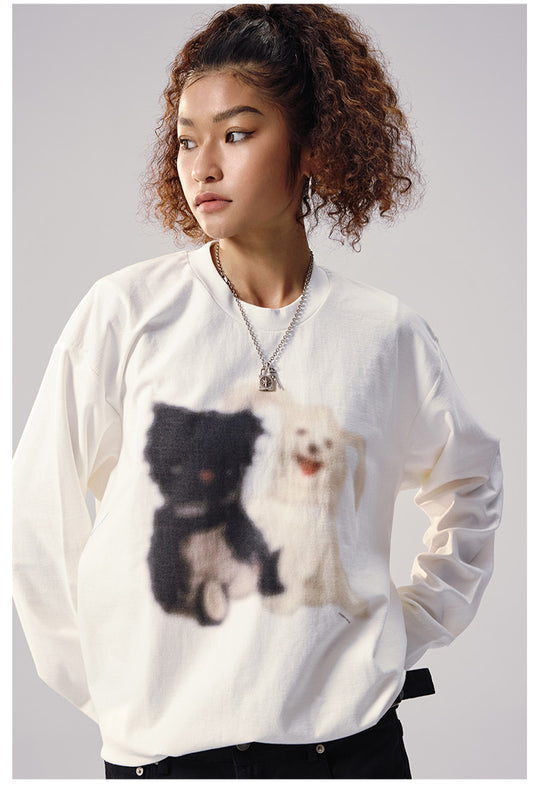 Remedy Puppy Print Long Sleeve Tee | Face 3 Face