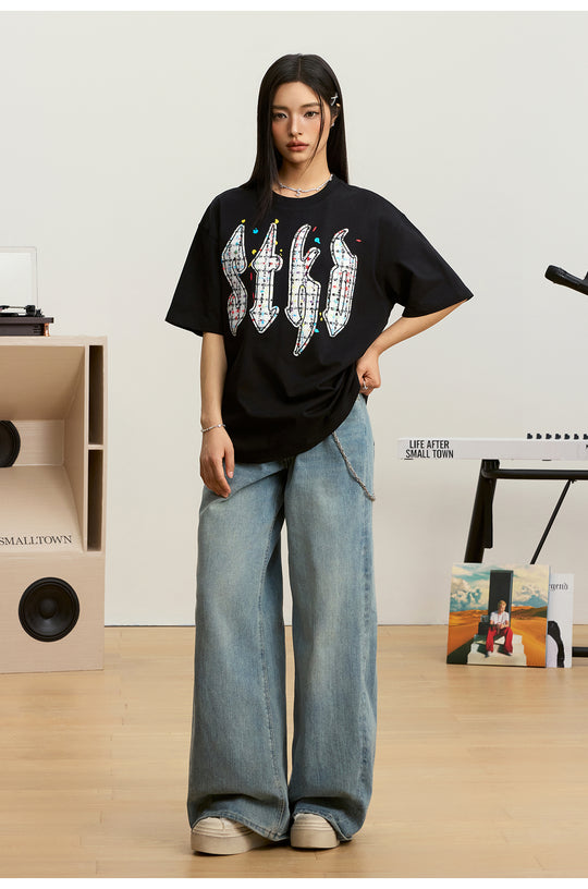 Small Town Kid Plaid STKD Patch Splash Ink Tee | Face 3 Face