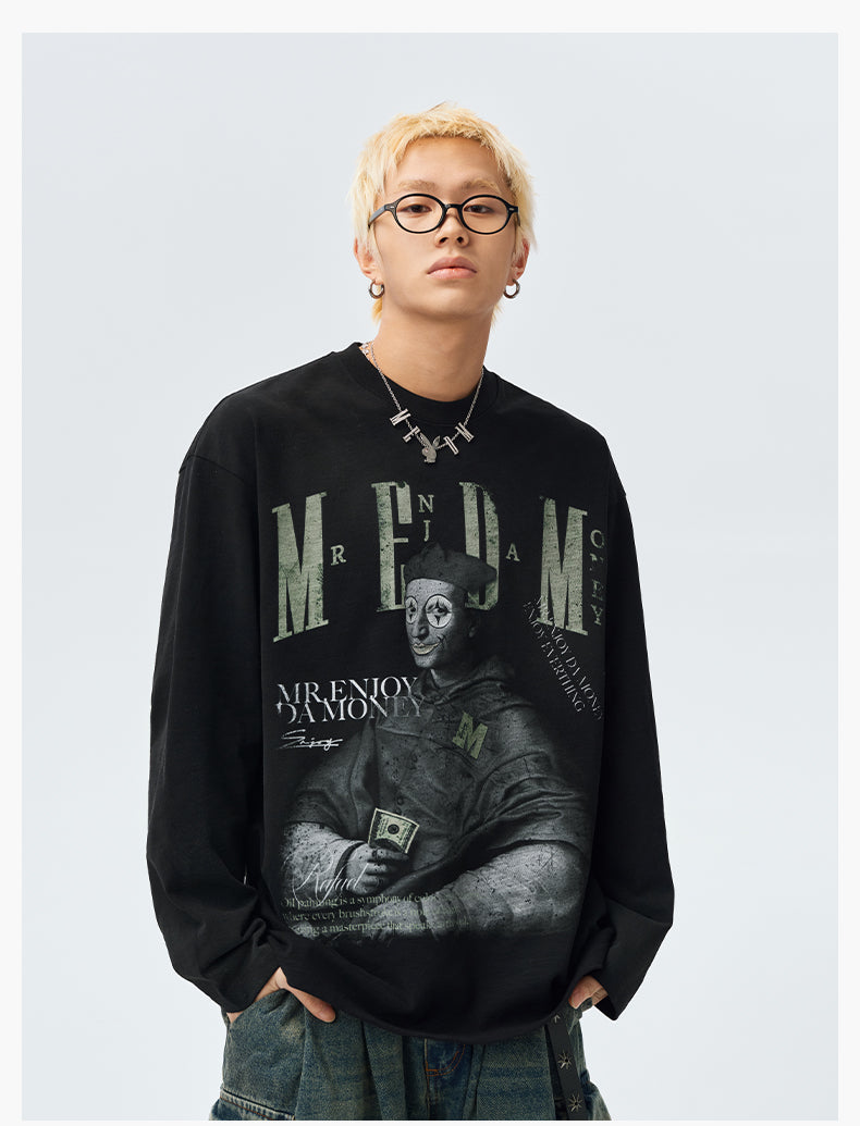 MEDM Clown Oil Painting Long Sleeve Tee | Face 3 Face