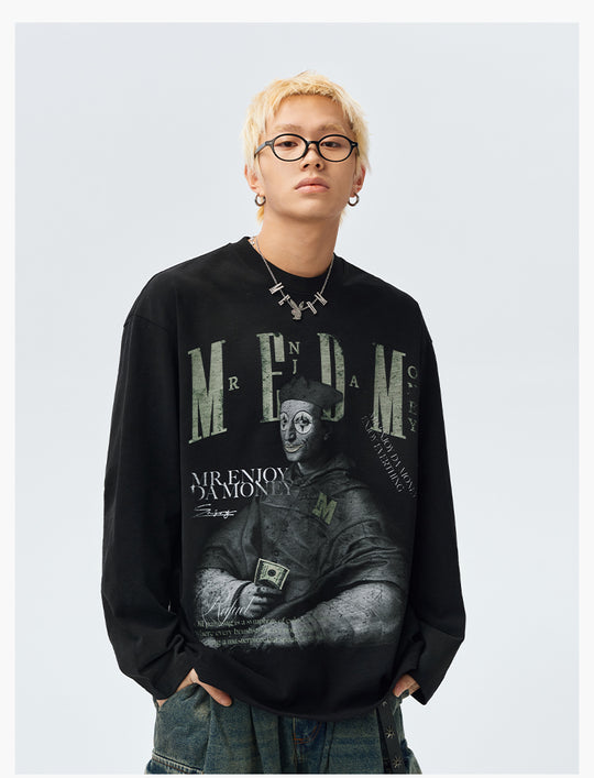 MEDM Clown Oil Painting Long Sleeve Tee | Face 3 Face