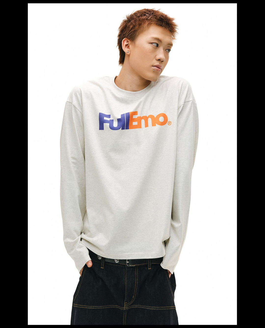NOVACAM Vintage Playful Logo Long Sleeve Tee | Face 3 Face