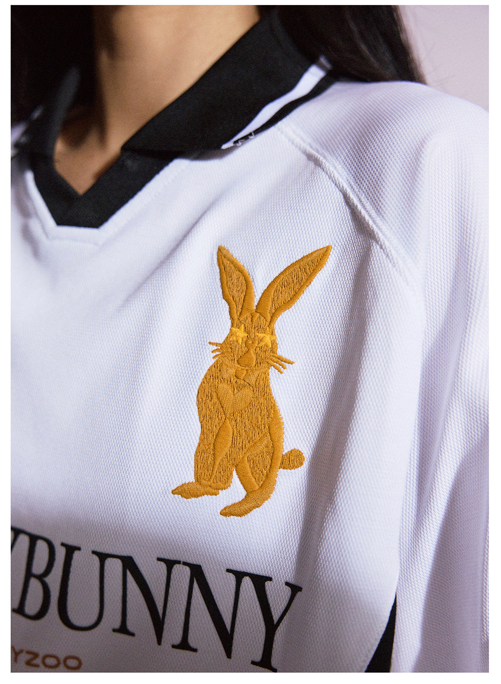 Remedy HONEYBUNNY Rabbit Embroidered Soccer Jersey Polo Shirt | Face 3 Face