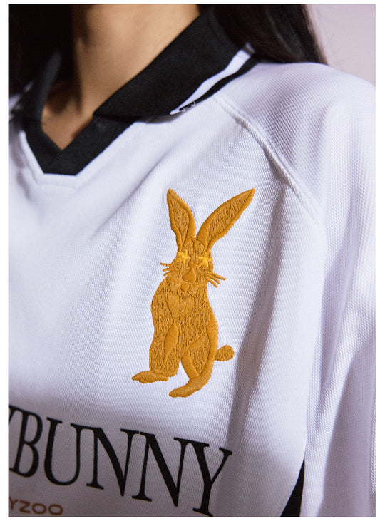 Remedy HONEYBUNNY Rabbit Embroidered Soccer Jersey Polo Shirt | Face 3 Face