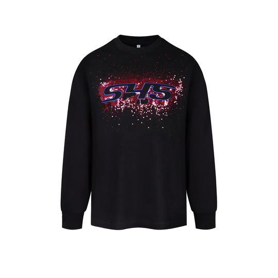 S45 Sequined Embroidered Logo Long Sleeve Tee | Face 3 Face
