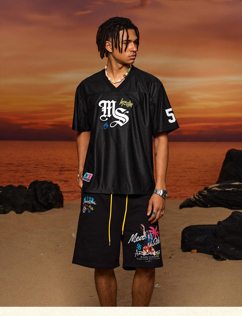 MEDM × STK Girl Cross Print Mesh Jersey | Face 3 Face