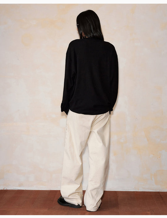 MEDM Flower Button Henley Long Sleeve Tee | Face 3 Face