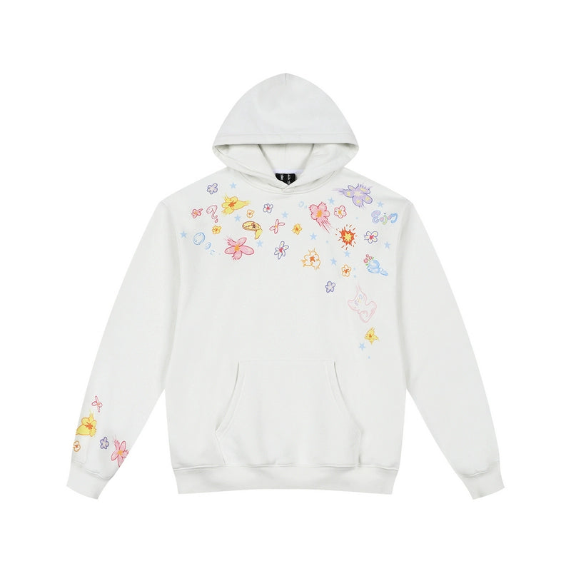 MEDM Graffiti Flower Print Hoodie | Face 3 Face