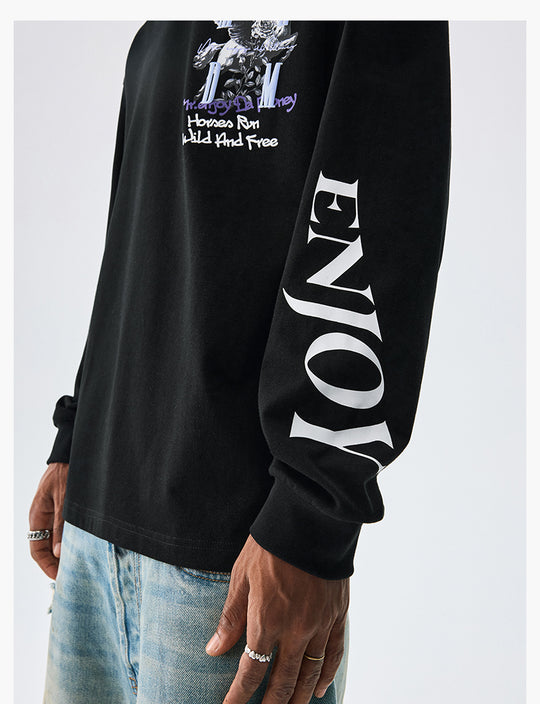 MEDM Pegasus and Rose Logo Long Sleeve Tee | Face 3 Face