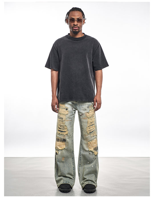 F3F Select Destroyed Washed Embroidered Dirty Dye Jeans | Face 3 Face