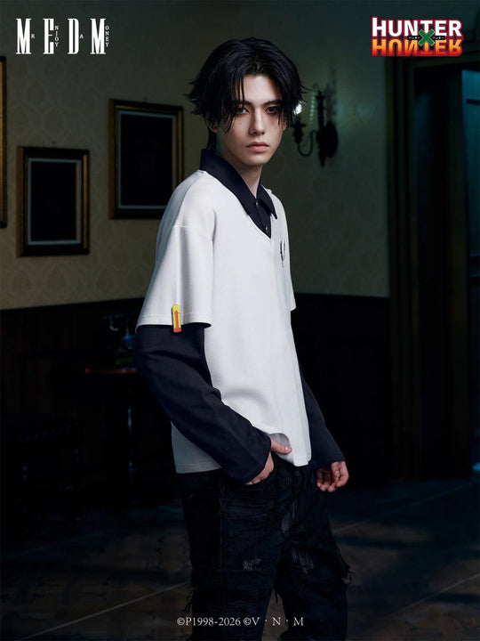 MEDM × HUNTER×HUNTER Killua Layered Long Sleeve Polo Shirt | Face 3 Face