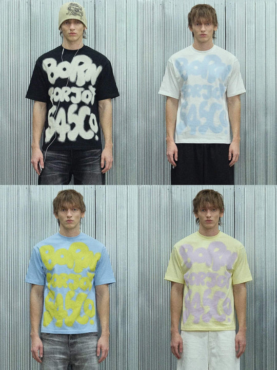 S45 Graffiti Letter Print Short Sleeve Tee | Face 3 Face