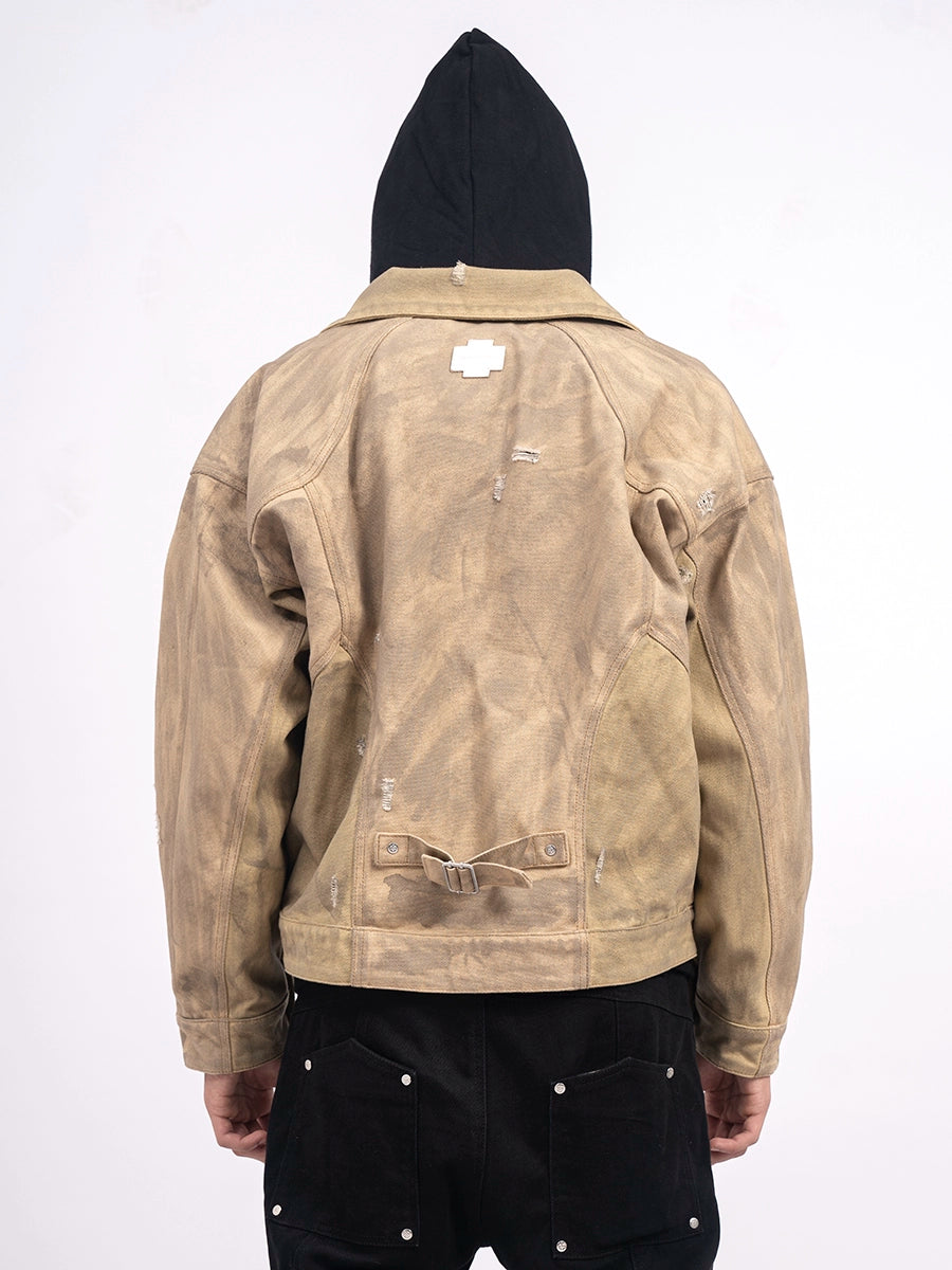 TGFCLUB Aged Washed Canvas Denim Jacket | Face 3 Face
