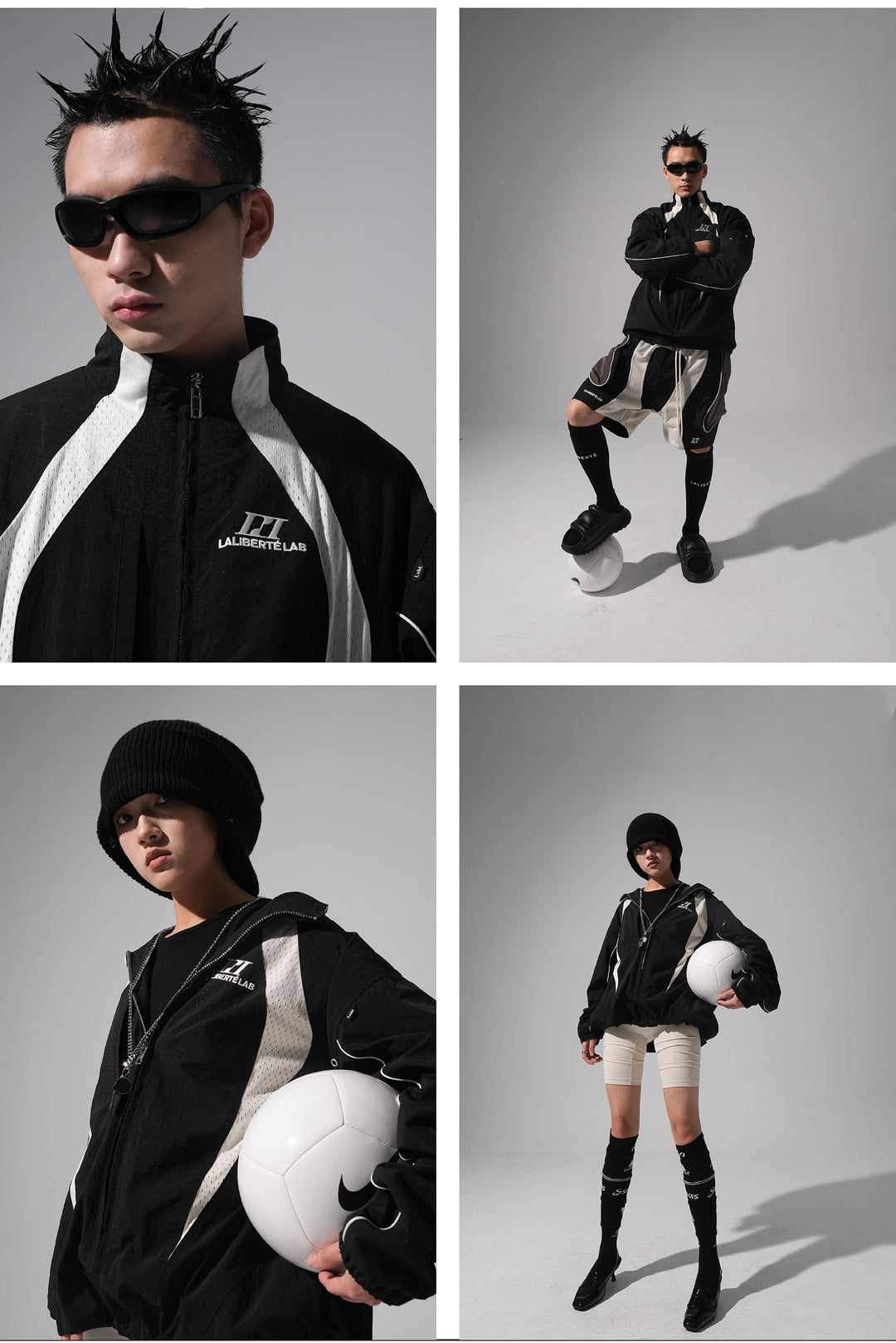 Labt Contrast Stitch Nylon Track Jacket | Face 3 Face