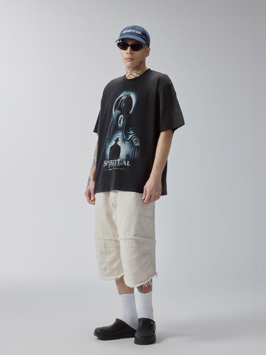 F2CE Washed Vintage "SPIRITUAL WARFARE" Printed Tee | Face 3 Face