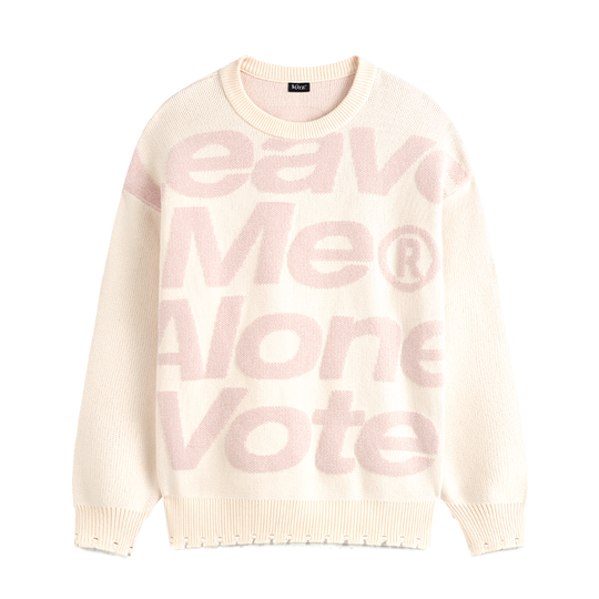 VOTE Irregular Hole Loose Knit Sweater