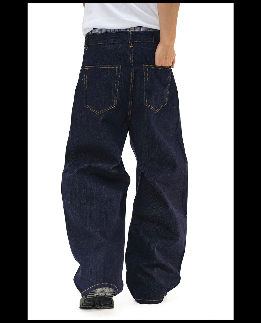 NOVACAM Blade Detail Folded Baggy Jeans | Face 3 Face