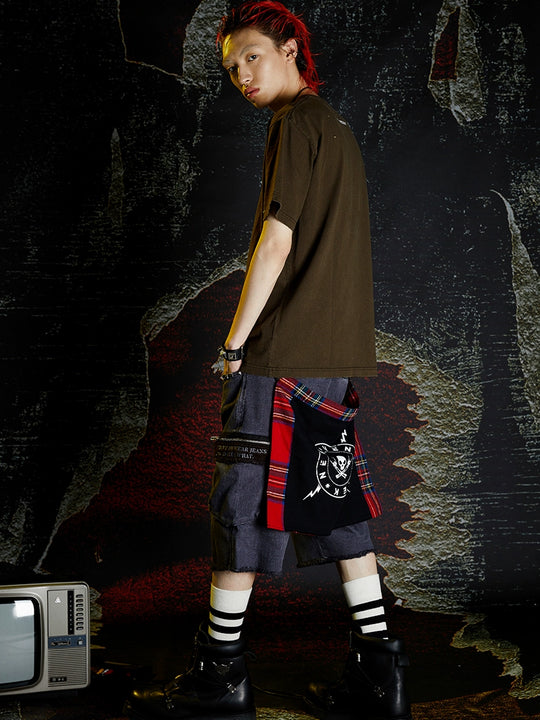 VENTUREK Red Tartan Check Punk Rock Bum Flap | Face 3 Face