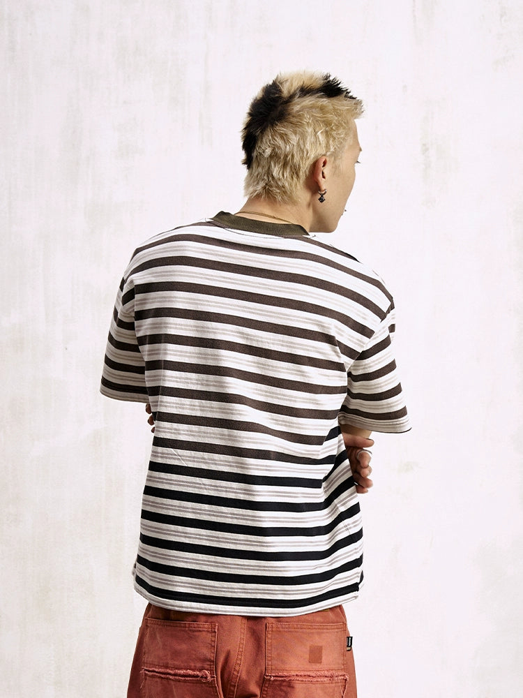 Remedy Washed Striped Star Print Tee | Face 3 Face
