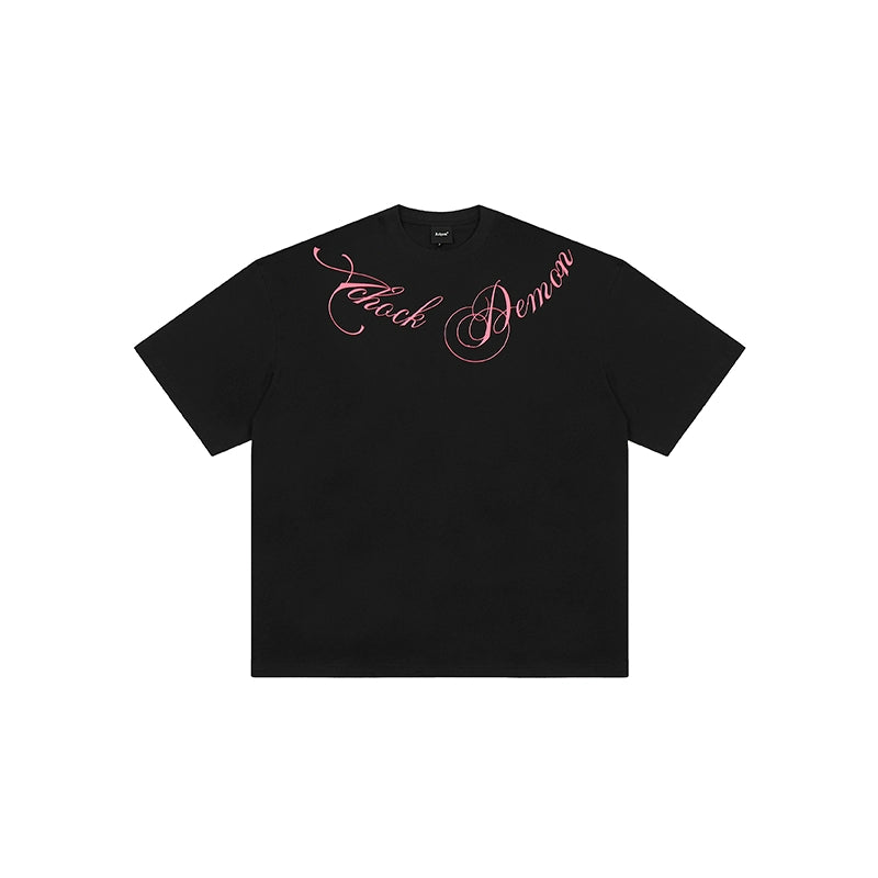 Achock Script Logo Print Tee | Face 3 Face