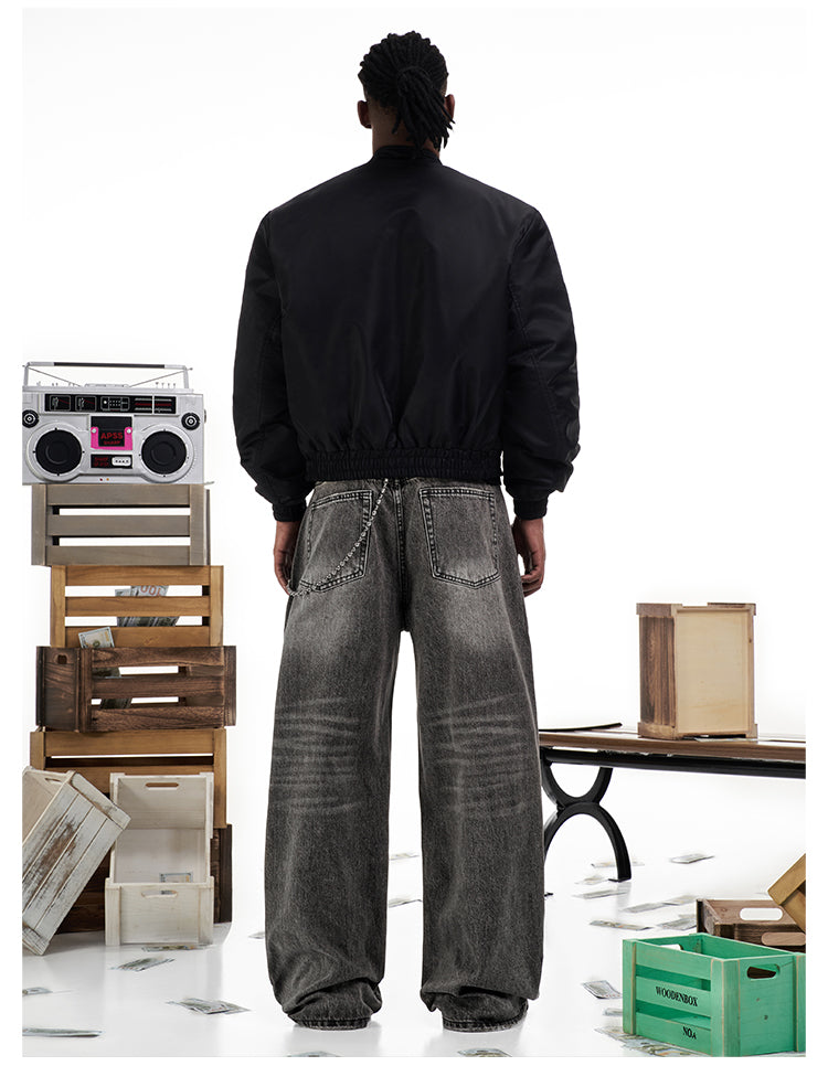 F3F Select Smoky Gray Washed Baggy Jeans | Face 3 Face